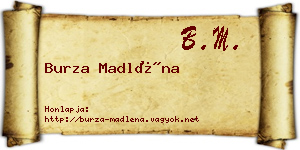 Burza Madléna névjegykártya